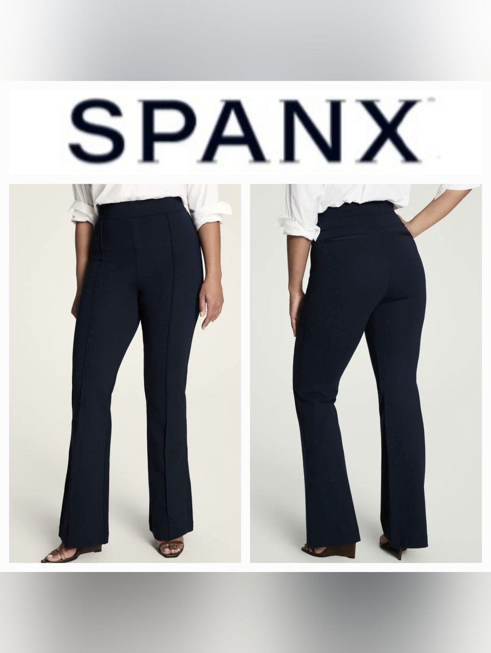 SPANXsmooth PerfectFit Black Ponte Flare Pant Sz L Shapewear Classiccore